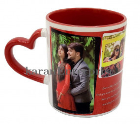 Red Heart Hendle Mug