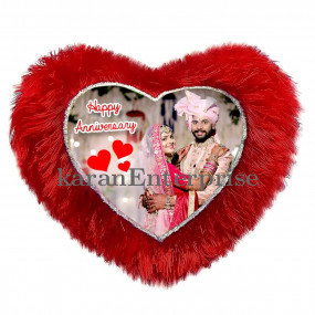 Fur Red Heart Pillow