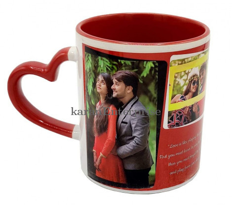 Red Heart Hendle Mug