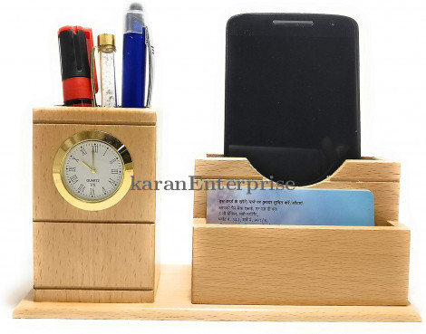 Pen Stand+Mobile Holder+Card Holder+Clock