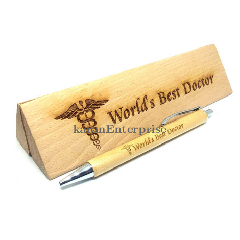 Pyramid Name Plate With Pen Stand With Pen