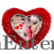 Fur Red Heart Pillow