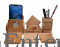 Pen Stand+Mobile Holder+Card Holder+Clock+Coaster